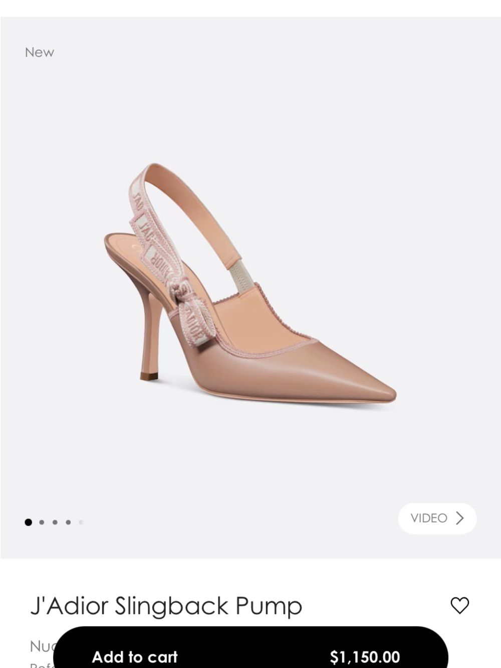 Dior J'Adior Slingback Pump in Nude Pink